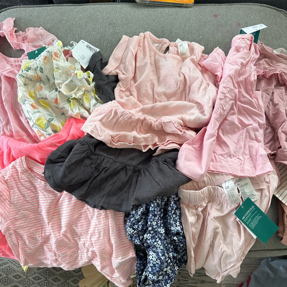 Assorted Pink and Black Baby Clothing Set